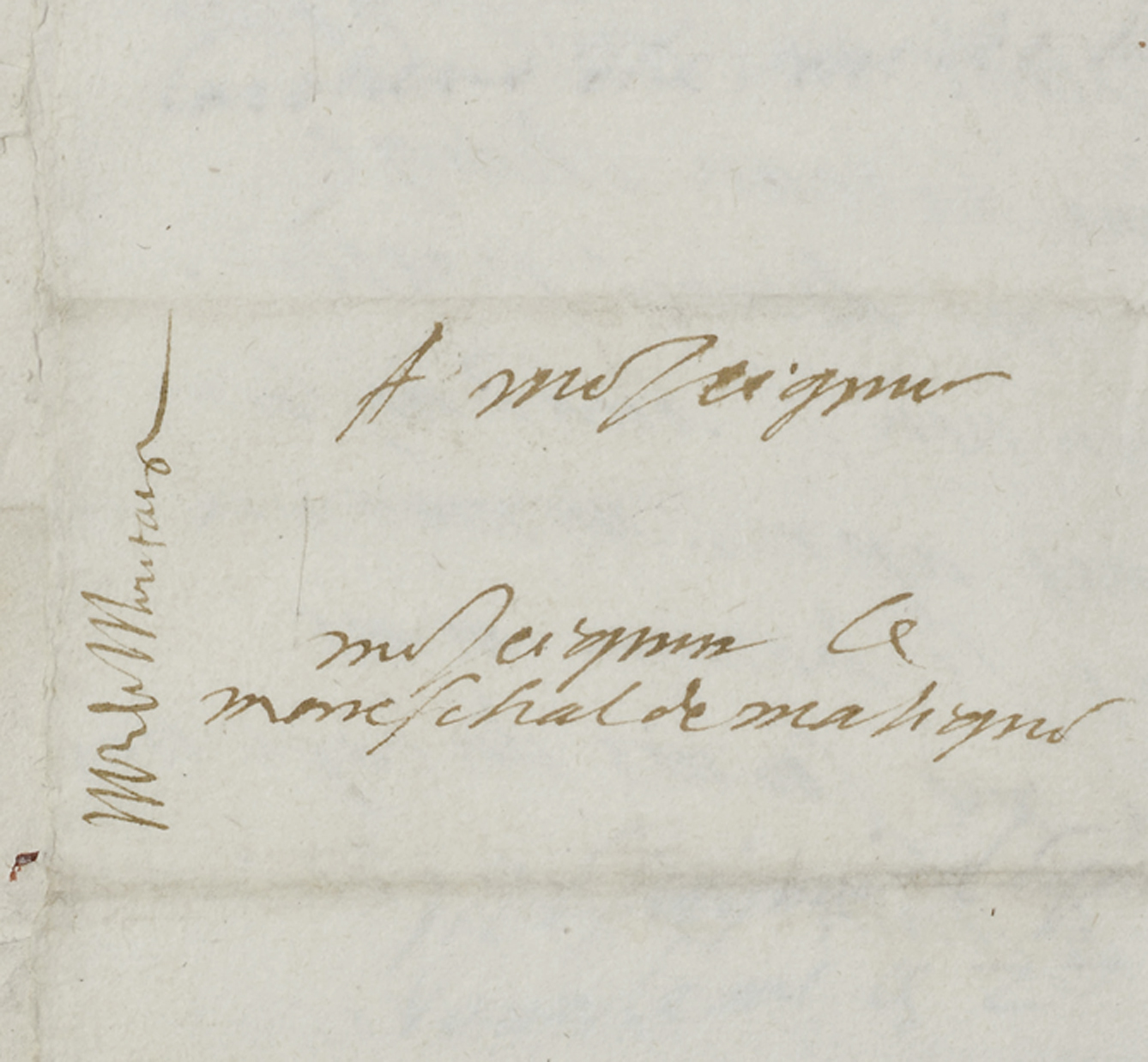 adresse de lettre de la main de Montaigne, APP Monaco